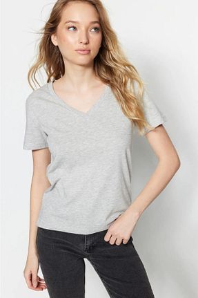 تیشرت طوسی زنانه Relaxed Tight Lady - کد 683256124