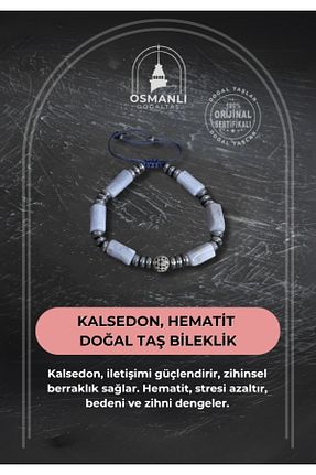 دستبند جواهر آبی زنانه سنگ طبیعی OSMANLI DOĞAL TAŞ - کد 944412822