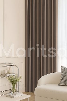 پرده زمینه قهوه ای پلی استر MARİTSA - کد 219416225