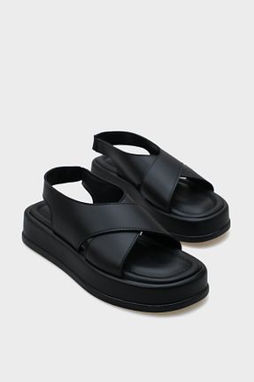 صندل مشکی زنانه پاشنه تخت Capone Outfitters - کد 801124066