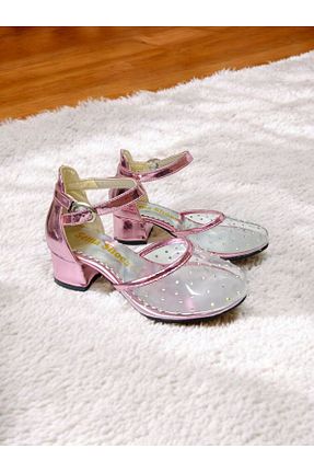 کفش پاشنه بلند کلاسیک صورتی بچه گانه پارچه PATİK BEBE - کد 830098009