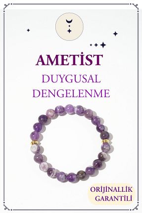 دستبند جواهر بنفش زنانه سنگ طبیعی Orenda Design - کد 798798124