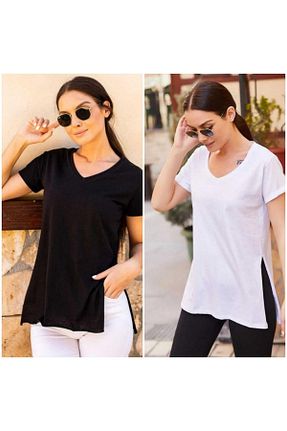 تیشرت مشکی زنانه Asimetrik Tight Lady - کد 635024657