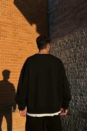 سوئیشرت مشکی مردانه چاپی Flaw Wear - کد 386342003