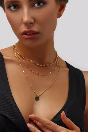گردنبند جواهر طلائی زنانه پوشش لاکی New Obsessions - کد 51731622
