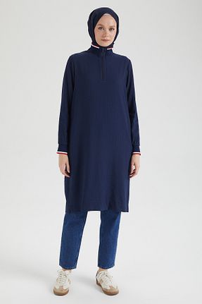 تونیک حجاب سرمه ای زنانه ویسکون Armine - کد 939085937