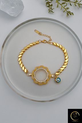 دستبند جواهر زرد زنانه استیل (فولاد) MinimalistTasarım - کد 875362158