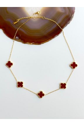 گردنبند استیل ( فولاد ) زرشکی زنانه استیل ضد زنگ YOUES JEWELRY - کد 932400786