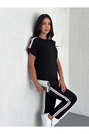 ست کرمکن اسپرت مشکی زنانه پنبه ای sportiness - کد 898808048
