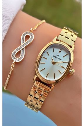 ساعت مچی طلائی زنانه 36-40 میلی متر Daniel Klein - کد 809548448