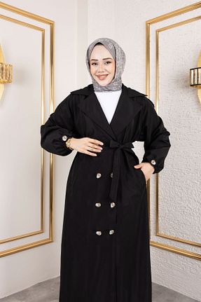 ترنچکت مشکی زنانه آستر دار Tesettür Dünyası - کد 934225297