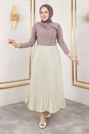 دامن حجاب بژ زنانه رگولار Tesettür Dünyası - کد 932098047