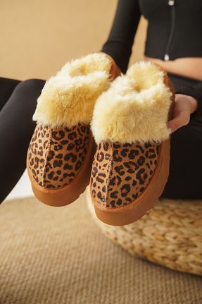 دمپائی قهوه ای زنانه چرم مصنوعی Capone Outfitters - کد 873186384