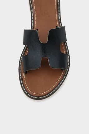 دمپائی مشکی زنانه چرم خالص Capone Outfitters - کد 652808584
