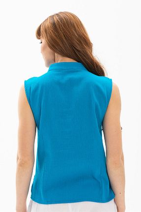 بلوز فیروزه ای زنانه ساده Eliş Şile Bezi - کد 92956126