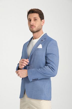 کت بلیزر آبی مردانه پنبه پلی استر Frappoli - کد 939128609