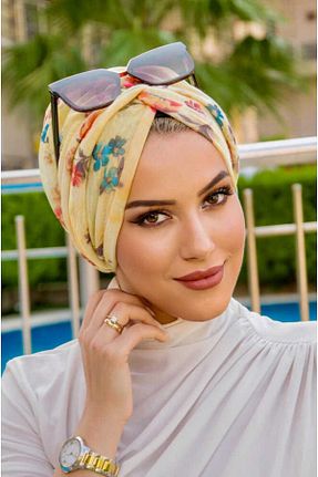 کلاه شنای حجاب زرد زنانه Aişe Tesettür - کد 827152150