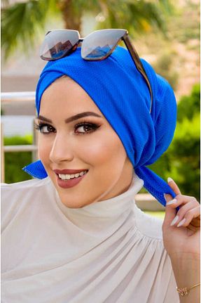 روسری سرمه ای ساتن Aişe Tesettür - کد 699253379