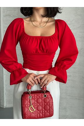 بلوز قرمز زنانه ساده REELMODA - کد 762612773