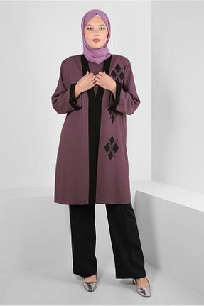 تونیک حجاب بنفش زنانه پلی استر Alvina - کد 804397049