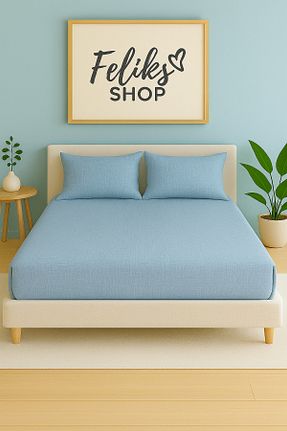 ست ملحفه دونفره آبی پنبه ای Home - کد 890666747