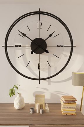 ساعت دیواری مشکی MetaQuartz Aksesuar - کد 781619045