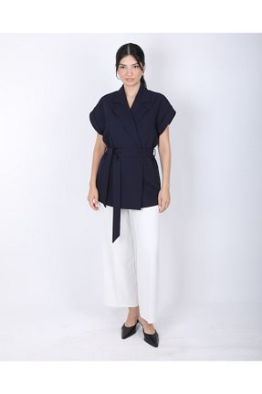 جلیقه سرمه ای زنانه اورسایز DEQ FASHION - کد 938511956
