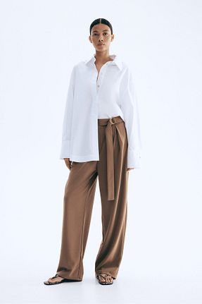 شلوار قهوه ای زنانه پلی استر H&M - کد 931818512
