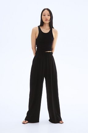 شلوار مشکی زنانه پنبه ای H&M - کد 927649684