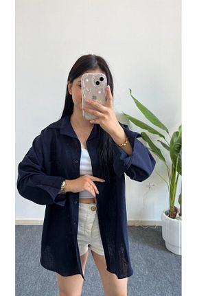 پیراهن سرمه ای زنانه اورسایز Shiron Sportswear&Company - کد 929992308