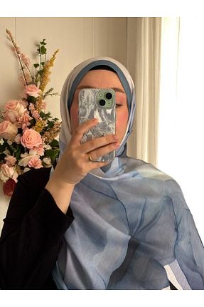 شال آبی زنانه پنبه ای Lavena scarfs - کد 945562773