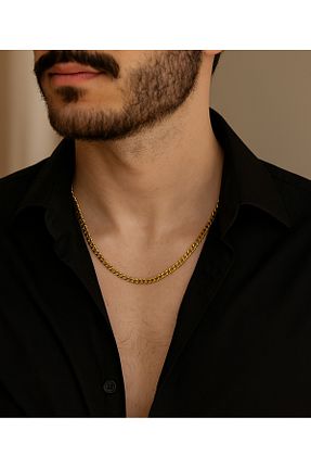 گردنبند استیل ( فولاد ) زرد مردانه استیل (فولاد) derokas - کد 945616377