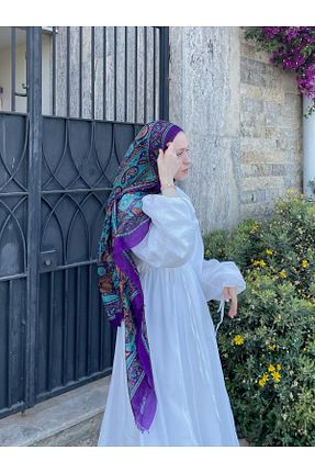 شال بنفش زنانه ابریشم CHALE - کد 945675312