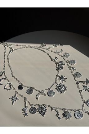 گردنبند استیل ( فولاد ) طوسی زنانه استیل (فولاد) LEROSY CO - کد 945757246