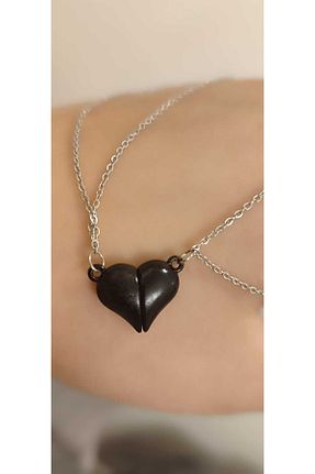 گردنبند استیل ( فولاد ) مشکی زنانه استیل ضد زنگ Anziano bijuteri - کد 945794584