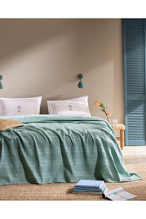 پیکه و ست پیکه دونفره فیروزه ای پنبه ای Madame Coco - کد 945844109
