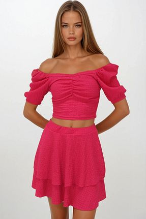 ست بالاتنه و پائین تنه رنگی زنانه بافتنی VAGGON - کد 945873248