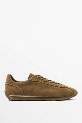 کفش اسنیکر قهوه ای مردانه بند دار Massimo Dutti - کد 945926175