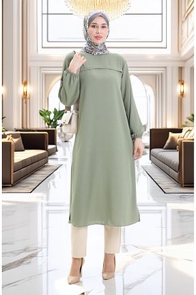 تونیک حجاب خاکی زنانه پلی استر sefamerve - کد 946287661