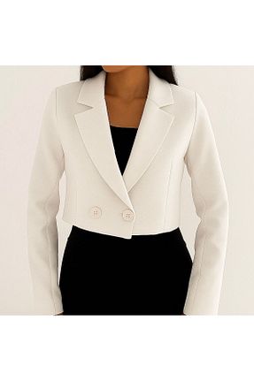 کت بلیزر سفید زنانه رگولار G&G WARDROBE - کد 946080750