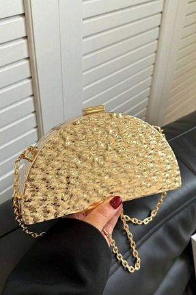 کیف مجلسی طلائی زنانه فلزی Glemix - کد 946116019