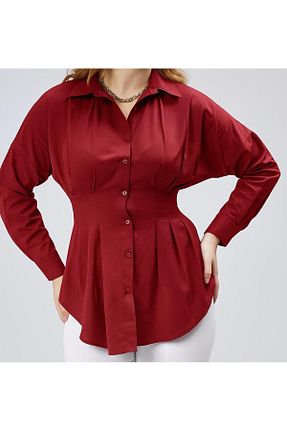 پیراهن زرشکی زنانه رگولار EMMAS CLOTHİNG - کد 946085320