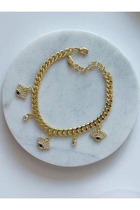 دستبند استیل (فولاد) متالیک روکش طلا CHARMLUCKY - کد 946094956