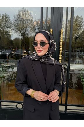 روسری مشکی پنبه ای medascarfs - کد 946229624