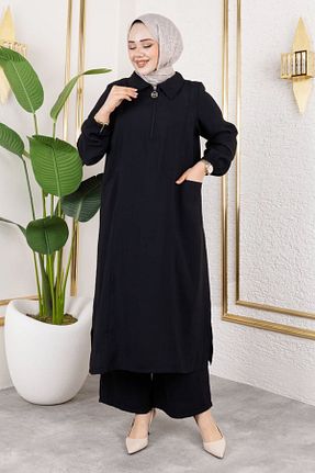 ست بالاتنه و پائین تنه حجاب مشکی زنانه رگولار Tesettür Dünyası - کد 946266220