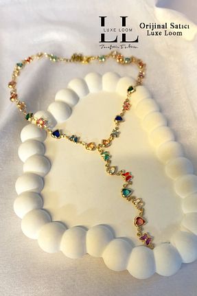 گردنبند استیل ( فولاد ) زرد زنانه Luxe Loom Zarafetin Işıltısı - کد 946339613