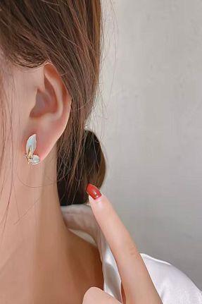 گوشواره جواهر طلائی فلزی DEMOKAN - کد 946418453