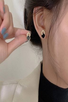 گوشواره جواهر طلائی زیرکن DEMOKAN - کد 946420607