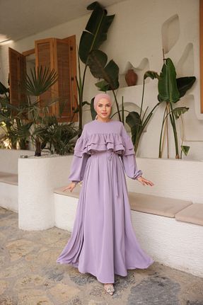 لباس حجاب بژ زنانه اورسایز Nissra - کد 946578276