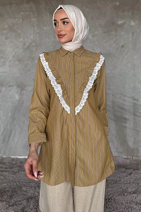 تونیک حجاب بژ زنانه بافتنی Julude - کد 946611437